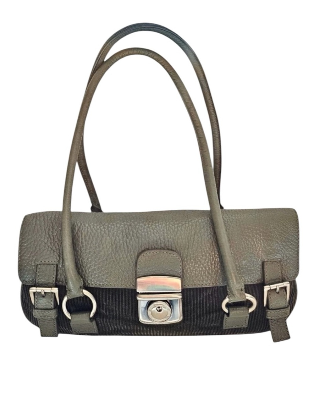 Z Nicole Miller Olive Green and Black Shoulder Satchel